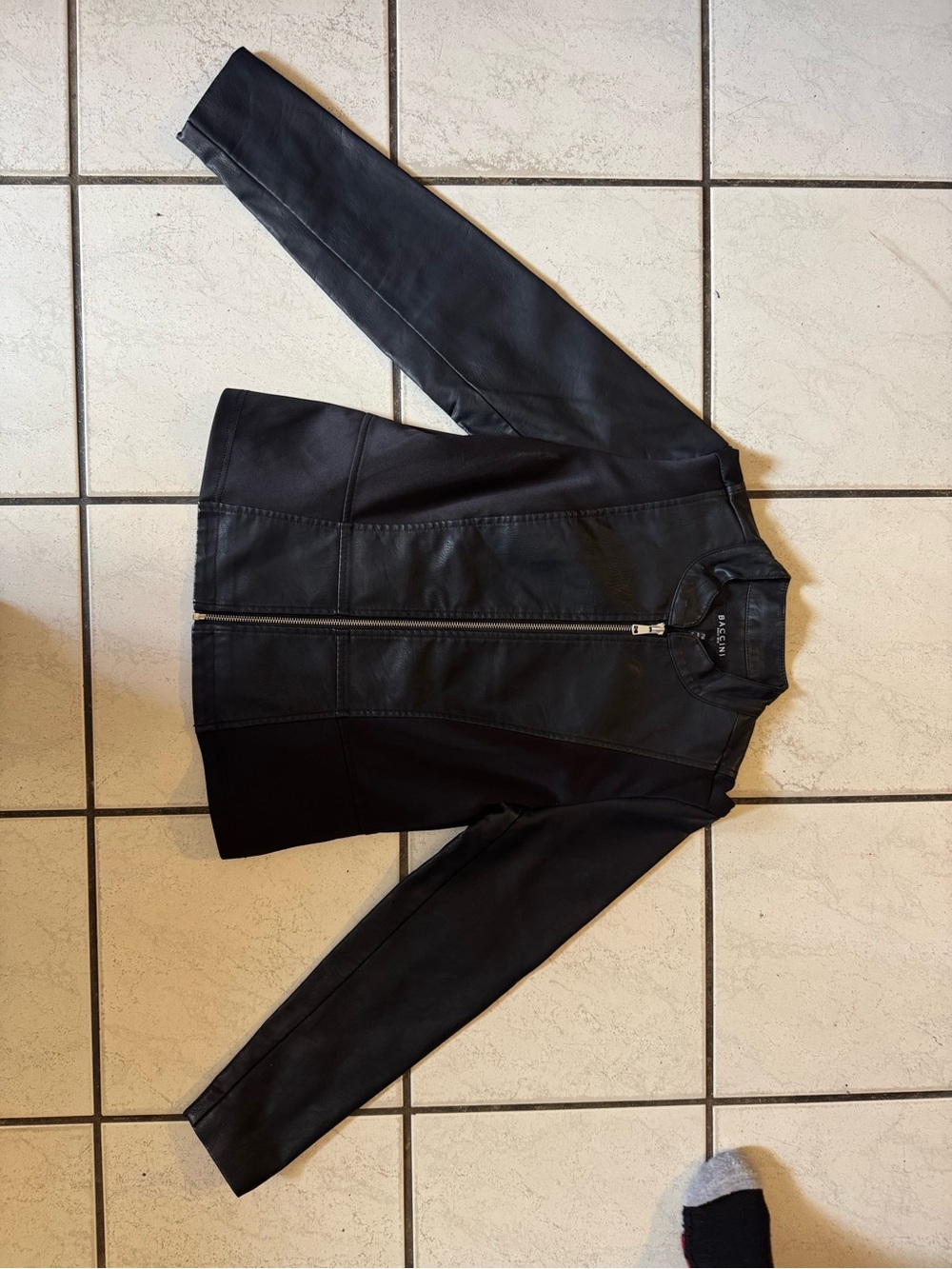 Akris Punto Black Leather Zip-Front Women's Jacket